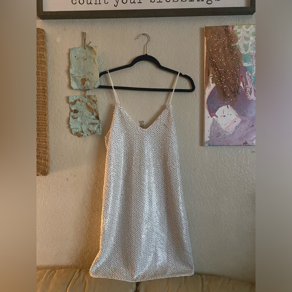 Sam & Lavi White Sequin Mini Dress
